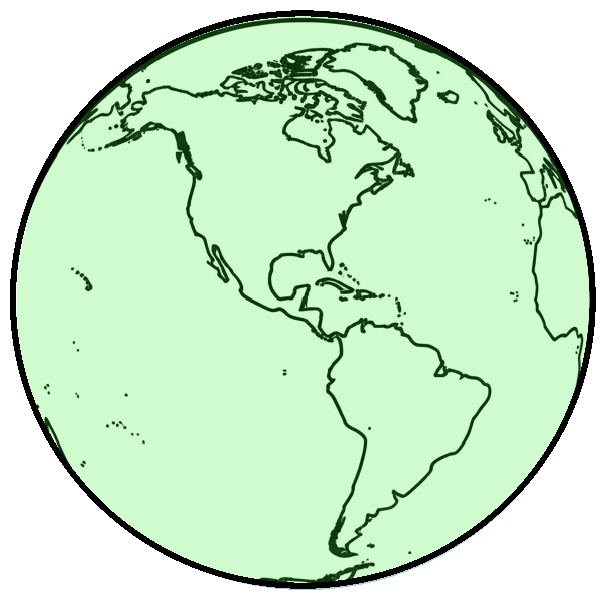 imagem de um globo com mapa do mundo verde